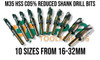 HSS Metric Reduced Shank Drill (5% Cobalt) - 16-32mm