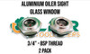 Aluminum Oiler Sight Glass Window (1/4" to 1") - BSP Threaded 