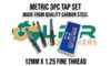 Metric 3pc Tap Set 12mm x 1.25 made from quality Carbon Steel. Supplied by LPR Toolmakers an Australian owned family business that imports quality Carbon Steel Metric Tap & Dies. Shipped from Melbourne, Victoria. 