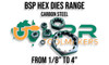 BSP (Parallel Pipe) Hex Dies - 1/8" to 4"