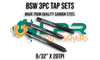 BSW 3pc Tap Sets - 1/8" to 1.1/2" [Carbon Steel]