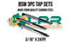 BSW 3pc Tap Sets - 1/8" to 1.1/2" [Carbon Steel]