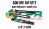 BSW 3pc Tap Sets - 1/8" to 1.1/2" [Carbon Steel]