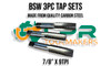 BSW 3pc Tap Set 7/8" x 9TPI. Made from quality Carbon Steel. Each set consists of a Starter, Middle & Bottom Tap. Supplied by LPR Toolmakers an Australian family owned business that imports high quality BSW Threaded Taps & Dies.