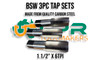 BSW 3pc Tap Set 1.1/2" x 6TPI. Made from quality Carbon Steel. Each set consists of a Starter, Middle & Bottom Tap. Supplied by LPR Toolmakers an Australian family owned business that imports high quality BSW Threaded Taps & Dies.