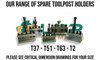 Spare Quick Change Toolpost Holders - T37, T51, T63, T2 & T3 Types