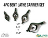 4pc Lathe Carrier Set (Bent Type) 1/2" - 1-1/2"