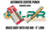 Auto Centre Punch - Knurled Brass body for Metal marking. Taiwanese made - High Quality. Supplied by LPR Toolmakers an Australian family owned business that imports high quality Centre Punches. Shipped from Melbourne, Victoria. 