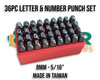 36pc Number & Letter Metal Stamp Sets (1mm to 12mm) - High Quality