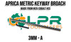 Aprica Keyway Broaches - Imperial 3MM A Type. Supplied by LPR Toolmakers an Australian owned family business that imports quality Keyway broaches & bushes. Located in Country Victoria. 