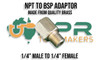 NPT to BSP [1/8", 1/4" & 3/8"] Brass Adaptors pick your thread size