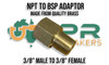 NPT to BSP [1/8", 1/4" & 3/8"] Brass Adaptors pick your thread size