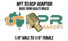 NPT to BSP [1/8", 1/4" & 3/8"] Brass Adaptors pick your thread size