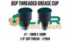 Grease Cups - BSP Threaded - Sizes from 3/4" to 3.1/2" 