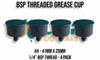 Grease Cups - BSP Threaded - Sizes from 3/4" to 3.1/2" 