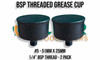 Grease Cups - BSP Threaded - Sizes from 3/4" to 3.1/2" 