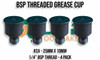 Grease Cups - BSP Threaded - Sizes from 3/4" to 3.1/2" 