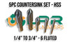 Countersink 5pc Set 1/4"to  3/4" (Boxed) 82DEG