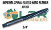 Hand Reamer Spiral Fluted Imperial 3/4". M2 HSS - Supplied by LPR Toolmakers an Australian family owned business that imports quality HSS H7 Tolerance Spiral Fluted Hand Reamers.  Shipped from Melbourne, Victoria.  Hand Reamer Spiral Fluted Imperial 3/4". M2 HSS - Supplied by LPR Toolmakers an Australian family owned business that imports quality HSS H7 Tolerance Spiral Fluted Hand Reamers.  Shipped from Melbourne, Victoria.