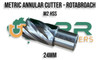 Metric Rota Broach - Annular Cutter. 24mm x 25mm Depth of Cut. Made from quality HSS. Supplied by LPR Toolmakers an Australian family owned business that imports quality Rota Broaches and Holders. Shipped from Melbourne, Victoria.  Metric Rota Broach - Annular Cutter. 24mm x 25mm Depth of Cut. Made from quality HSS. Supplied by LPR Toolmakers an Australian family owned business that imports quality Rota Broaches and Holders. Shipped from Melbourne, Victoria.
