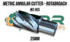 Metric Rota Broach - Annular Cutter. 25mm x 25mm Depth of Cut. Made from quality HSS. Supplied by LPR Toolmakers an Australian family owned business that imports quality Rota Broaches and Holders. Shipped from Melbourne, Victoria.  Metric Rota Broach - Annular Cutter. 25mm x 25mm Depth of Cut. Made from quality HSS. Supplied by LPR Toolmakers an Australian family owned business that imports quality Rota Broaches and Holders. Shipped from Melbourne, Victoria.