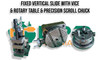 Vertical Slide 5" x 4" complete system with Rotary Table, Machine Vice & Chuck. Supplied by LPR Toolmakers an Australian based family owned business that imports quality Lathe & Milling Machines supplies. 