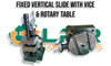 Fixed Vertical Slide 5" x 4" complete system with Rotary Table, Machine Vice & Chuck. Supplied by LPR Toolmakers an Australian based family owned business that imports quality Lathe & Milling Machines supplies. 