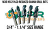 HSS Imperial Reduced Shank Drill (5% Cobalt) - 3/4" - 1.1/4"