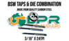 BSW Taps & Die Combination 3/16" x 24TPI. Made from quality Carbon Steel & supplied by LPR Toolmakers an Australian family owned business that imports high quality BSW Threaded Taps & Dies. 