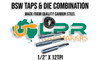 BSW Taps & Die Combination 1/2" x 12TPI. Made from quality Carbon Steel & supplied by LPR Toolmakers an Australian family owned business that imports high quality BSW Threaded Taps & Dies. 