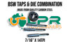 BSW Taps & Die Combination 7/16" x 14TPI. Made from quality Carbon Steel & supplied by LPR Toolmakers an Australian family owned business that imports high quality BSW Threaded Taps & Dies. 