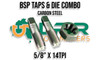 BSP (Parallel Pipe) Taps & Hex Die Set Combo - Sizes 1/8" to 4"