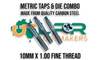 Metric Carbon Steel Taps & Die combination 10mm x 1.0 pitch. Supplied by LPR Toolmakers an Australian family owned business that imports quality Carbon Steel & HSS Taps & Dies. Shipped from Melbourne, Victoria. 