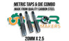 Metric Carbon Steel Taps & Die combination 20mm x 2.5 pitch. Supplied by LPR Toolmakers an Australian family owned business that imports quality Carbon Steel & HSS Taps & Dies. Shipped from Melbourne, Victoria. 