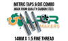 Metric Carbon Steel Taps & Die combination 14mm x 1.5 pitch. Supplied by LPR Toolmakers an Australian family owned business that imports quality Carbon Steel & HSS Taps & Dies. Shipped from Melbourne, Victoria. 
