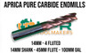Carbide Metric Endmills (55-58 HRC TICN Coat) - 2mm to 20mm