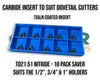 TD 21.51 carbide Inserts supplied for our range of Carbide Insert Dovetail cutters. Supplied by LPR Toolmakers an Australian family owned importer of quality Dovetail and Milling cutters. 