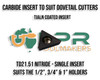 TD 21.51 carbide Insert supplied for our range of Carbide Insert Dovetail cutters. Supplied by LPR Toolmakers an Australian family owned importer of quality Dovetail and Milling cutters. 