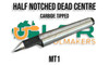 Half Dead Centre - Notched 62HRC Hardened Tip. MT1 Dead Center. Supplied by LPR Toolmakers an Australian family owned business that imports quality Full & Half Dead Centres. Shipped from Melbourne.