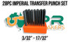 Transfer Punch Set - Imperial 28pcs. Sizes range from 3/32" to 17/32" in 64ths. Supplied by LPR Toolmakers an Australian family owned business that Imports quality transfer punches, centre punches, universal punches. Located in country Victoria. 