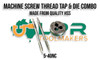 HSS Taps & Dies Combination - Machine Screw Thread 5-40NC. Unified Threads. 0-80NF to 12-28NF. 2pc Tap Set & Button Die to suit. Supplied by LPR Toolmakers an Australia owned family business that imports high quality HSS Machine Screw thread tap & dies. Shipped from Melbourne, Victoria. 