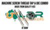 HSS Taps & Dies Combination - Machine Screw Thread 8-36NF. Unified Threads. 0-80NF to 12-28NF. 2pc Tap Set & Button Die to suit. Supplied by LPR Toolmakers an Australia owned family business that imports high quality HSS Machine Screw thread tap & dies. Shipped from Melbourne, Victoria. 