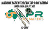 HSS Taps & Dies Combination - Machine Screw Thread 12-28NF. Unified Threads. 0-80NF to 12-28NF. 2pc Tap Set & Button Die to suit. Supplied by LPR Toolmakers an Australia owned family business that imports high quality HSS Machine Screw thread tap & dies. Shipped from Melbourne, Victoria. 