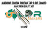 HSS Machine Screw Thread 24pc Tap & Die Set. Unified Threads. 6-32NC to 12-28NF.  16 Taps & 8 Dies. Supplied with a Taper & Plug tap & matching Button Die for 8 different sizes. Supplied by LPR Toolmakers an Australia owned family business that imports high quality HSS Machine Screw thread tap & dies. Shipped from Melbourne, Victoria. 