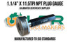 NPT Go / Nogo Gauges. 1.1/4" x 11.5TPI Plug Gauge. Supplied by LPR Toolmakers an Australian family owned business that imports quality Go & Nogo Gauges in BSP, NPT, BSPT, Metric & UNF. Located in country Victoria. 