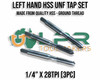 Left Hand UNF - HSS - 20pc Tap & Die Set - 1/4" - 1/2". Sizes include 1/4", 5/16", 3/8", 7/16", 1/2". Supplied by LPR Toolmakers an Australian family owned business that imports high quality HSS Tap & Dies. Shipped and stocked in Victoria. 