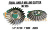 Equal Angle Milling Cutter 1/2" x 45deg with 1" Bore. Made from quality M2 HSS. Supplied by LPR Toolmakers an Australian family owned business that imports quality Milling cutters & Milling arbors. Shipped from Melbourne, Victoria.  Equal Angle Milling Cutter 1/2" x 45deg with 1" Bore. Made from quality M2 HSS. Supplied by LPR Toolmakers an Australian family owned business that imports quality Milling cutters & Milling arbors. Shipped from Melbourne, Victoria.