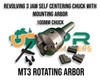 Revolving 3 Jaw Self Centering Chuck - 100mm OD mounted on 3MT, 4MT or 5MT Rotating Arbor