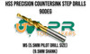 Step Drill Countersinks - HSS 5% Cobalt (Variations from 3 to 14mm)