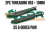 HSS 2pc Square Profiled 55° & 60° Threading Cutters [4-10mm]